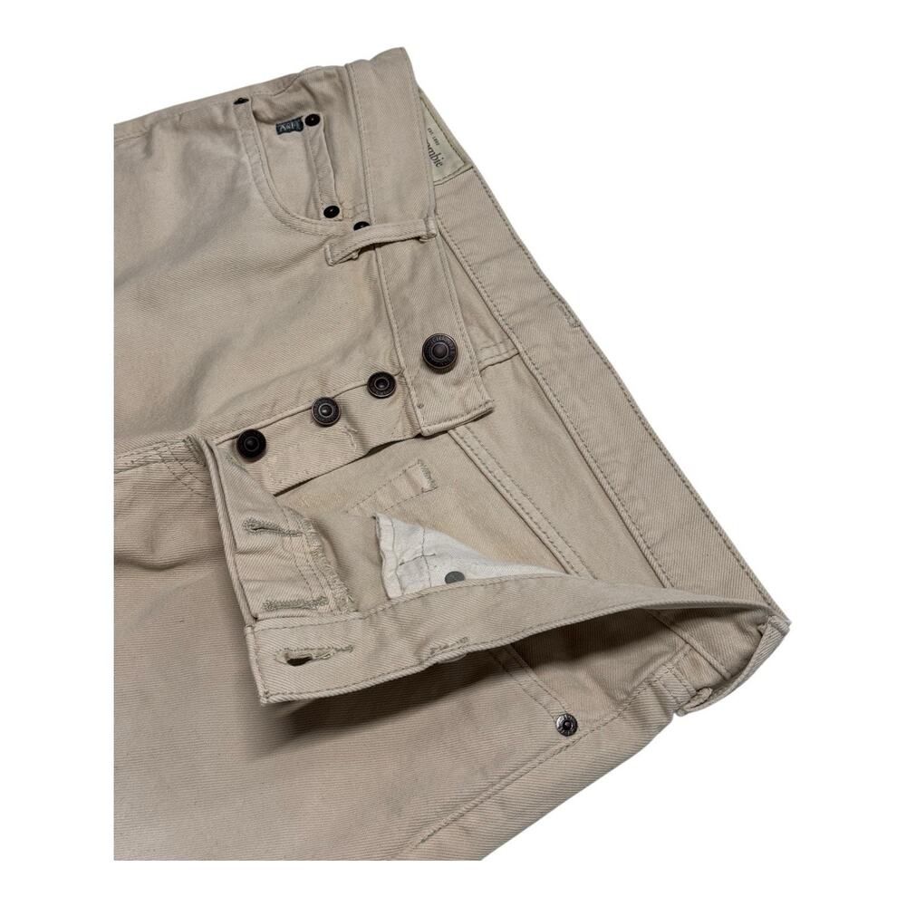 Abercrombie & Fitch Men 34x32 Tan Button Fly Slim Straight Leg Jeans Casual - Picture 9 of 10